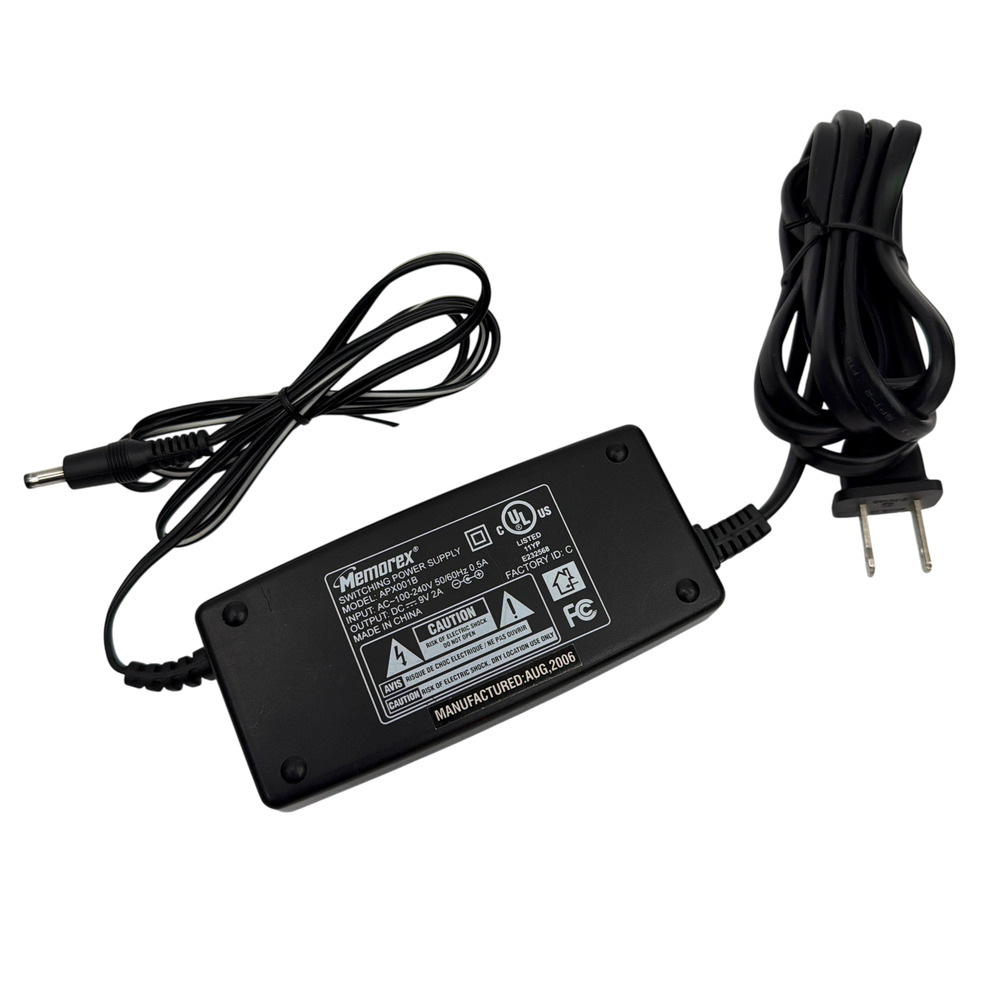 Memorex APX001B 9V 2A Switching Power Supply AC Adapter